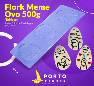 Forma De Chocolate - Folha De Modelagem - Flork Meme Ovo 500gr - PF890